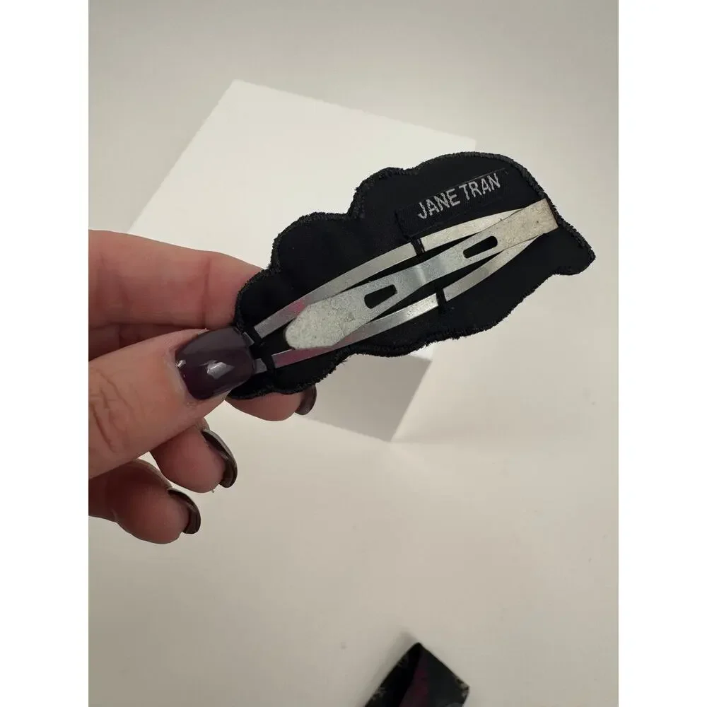 Jane Tran 2010 Black Beaded Embellished Statement Hair Barrette Clip
